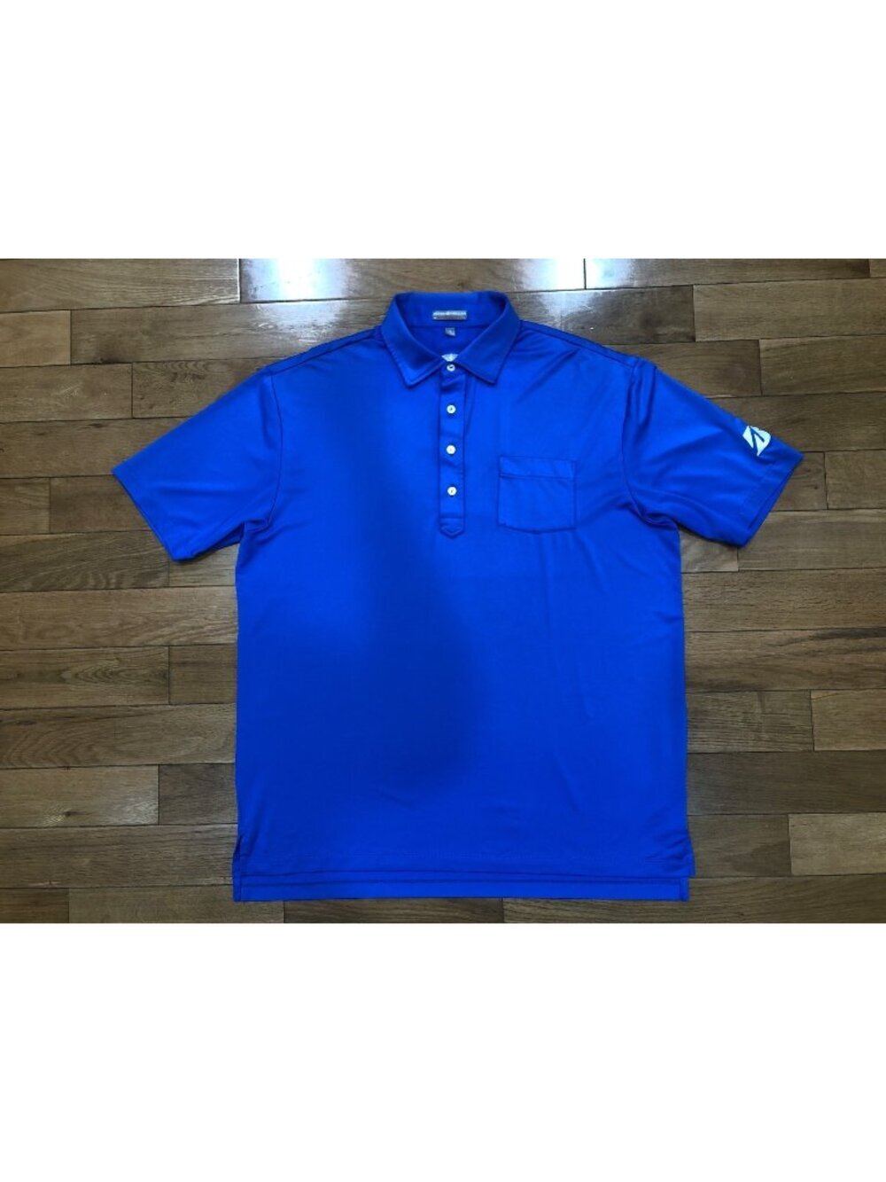 Peter Millar Summer Comfort Performance Short Sleeve Blue Polo Size L